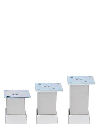 06cm 40x40mm Kare Alüminyum Düz İnoks Baza Ayağı