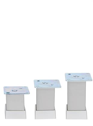 8cm 40x40mm Kare Alüminyum Düz İnoks Baza Ayağı