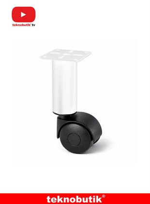 15cm Çap32mm Metal Gövdeli Plastik Tekerlekli Mobilya Baza Sehpa Ayağı