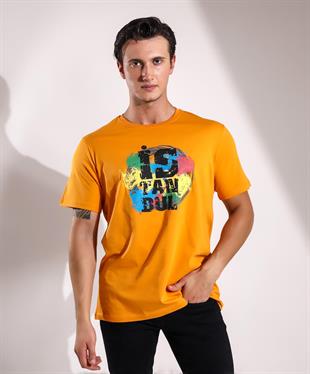 Renkliİ stanbul Baskılı Regular Kalıp T-shirt