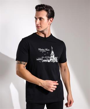 Maidens Tower İstanbul Baskılı Regular Kalıp T-shirt