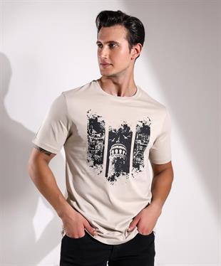 İstanbul Galata Kulesi Baskılı Regular Kalıp T-shirt