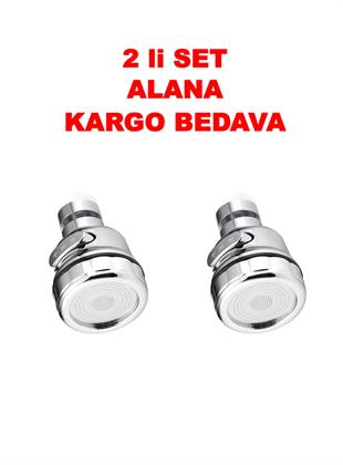 2 li Set Tasarruflu 360 Derece Krom Kaplama Musluk Ucu