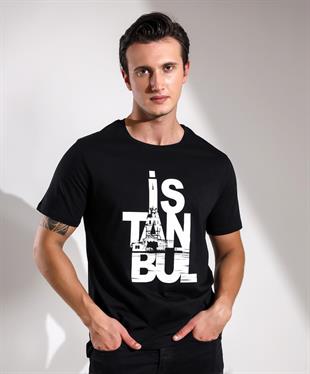 Tasarımlı İstanbul  Baskılı Regular Kalıp T-shirt