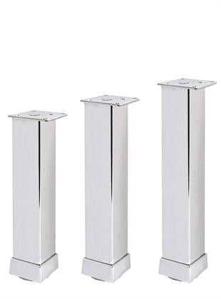 25cm 40x40mm Kare Alüminyum Düz Krom Baza Ayağı