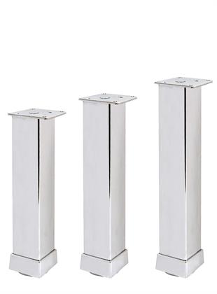 30cm 40x40mm Kare Alüminyum Düz Krom Baza Ayağı