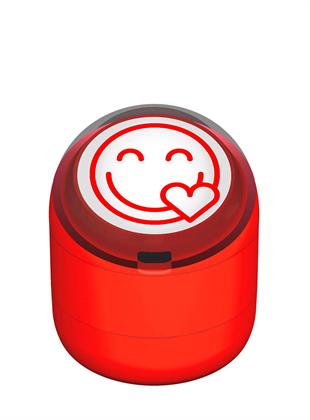 Gülen Emoji Kalp Motivasyon Kaşesi 22mm Yuvarlak