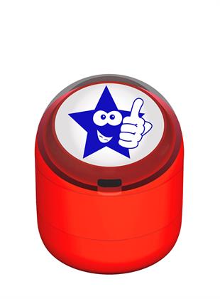 Okey Diyen Şakacı Yıldız Motivasyon Kaşesi 22mm Yuvarlak