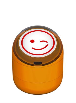 Göz Kırpan Gülen Emoji Motivasyon Kaşesi 22mm Yuvarlak