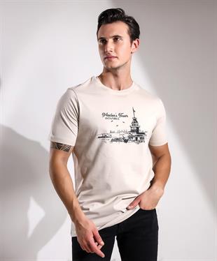 Maidens Tower İstanbul Baskılı Regular Kalıp T-shirt