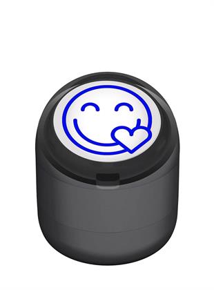 Gülen Emoji Kalp Motivasyon Kaşesi 22mm Yuvarlak