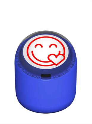 Gülen Emoji Kalp Motivasyon Kaşesi 22mm Yuvarlak