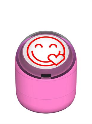 Gülen Emoji Kalp Motivasyon Kaşesi 22mm Yuvarlak