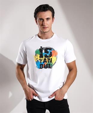 Renkliİ stanbul Baskılı Regular Kalıp T-shirt