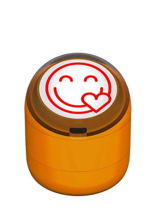 Gülen Emoji Kalp Motivasyon Kaşesi 22mm Yuvarlak