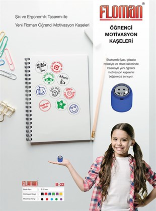 Aferin Motivasyon Flash Kaşe 22mm Yuvarlak