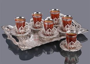 Ahu Tepsili Çay Takımı-Altın