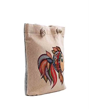 Balık Desenli Goblen Dokuma Heybe Çanta