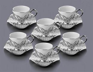 Busem Eylül Kahve Takımı 18 Parça-Nikel