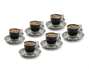 Busem Lal Elegans Kahve Seti 18 Parça-Nikel