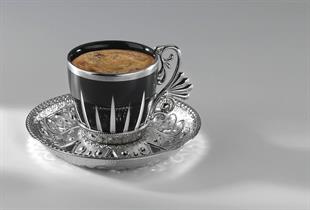 Busem Lal Elegans Taç Desenli Kahve Seti 18 Parça-Nikel