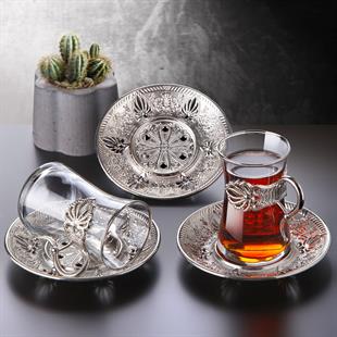 Busem Sefa Çay Seti 18 Parça-Nikel