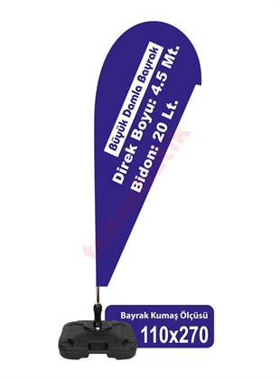 Büyük Damla Bayrak Baskılı 110cm x 270cm