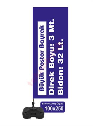 Büyük Poster Bayrak 100x250