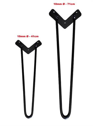 71cm 10mm Çap İkili Firkete Masa  Ayağı