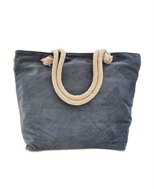 Çiçekler Desenli Goblen Dokum Plaj Çantası