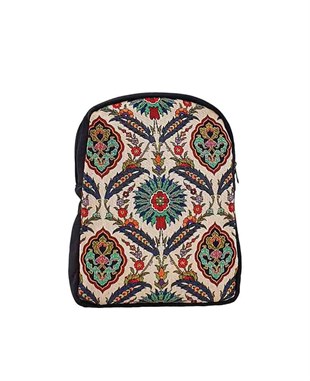 Çini Desenli Goblen Dokuma Sırt Çantası