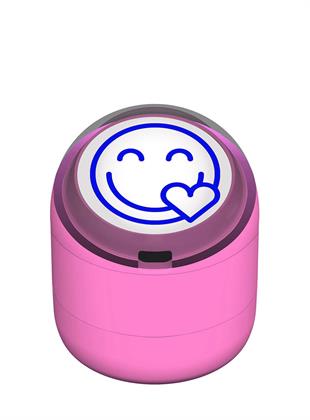 Gülen Emoji Kalp Motivasyon Kaşesi 22mm Yuvarlak