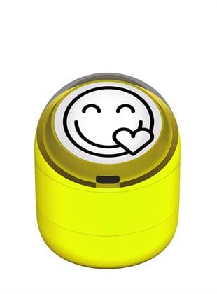 Gülen Emoji Kalp Motivasyon Kaşesi 22mm Yuvarlak