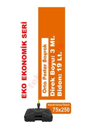 Ekonomik Orta Poster Bayrak 75x250