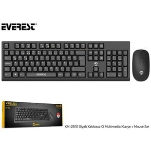 Everest KM-2510 Kablosuz Klavye+Mouse Siyah