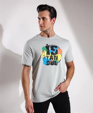 Renkliİ stanbul Baskılı Regular Kalıp T-shirt