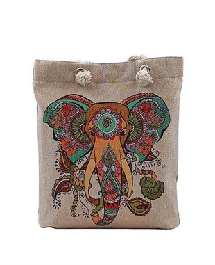 Fil Desenli Goblen Dokuma Heybe Çanta