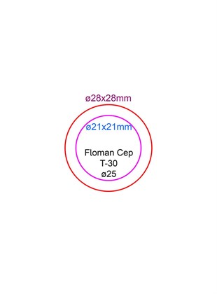 Floman Mavi T-30 Flash Cep Kaşe 25mm Yuvarlak