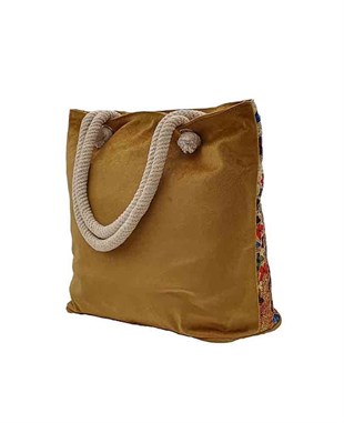 Frd Desenli Goblen Dokuma plaj Çantası