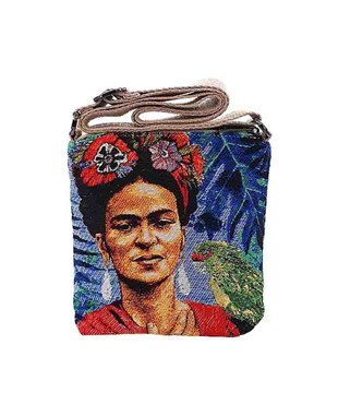 Frda Desenli goblen Dokuma Postacı Çantası