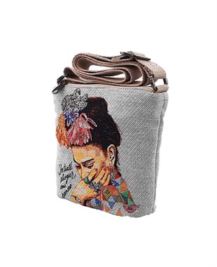 Frda Desenli Goblen Dokuma Postacı Çantası