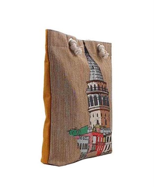 Galata Kulesi Desenli Goblen Heybe Çanta