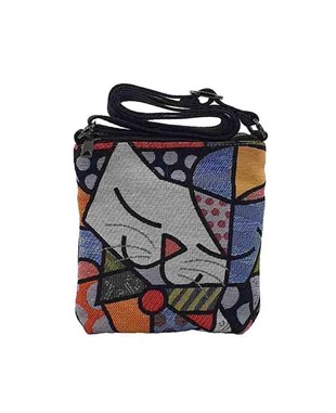 Hello Kitty Desenli Goblen Dokuma Postacı Çantası