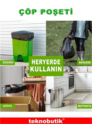 Jombo Boy 736x990mm 100 Litre Siyah Çöp Poşeti