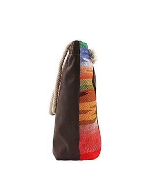 Kadın Desenli Goblen Dokuma Heybe Çanta