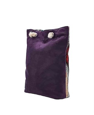 Kalp Desenli Goblen Dokum Heybe Çanta