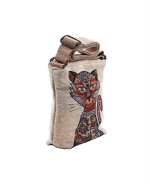 Sevimli Hayvan Desenli Goblen Dokuma Postacı Çantası