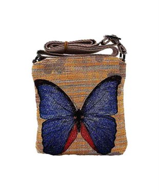 Uçan Sevimli Hayvan Desenli Goblen Dokuma Postacı Çantası