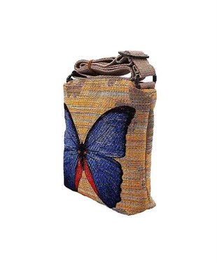 Uçan Sevimli Hayvan Desenli Goblen Dokuma Postacı Çantası