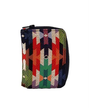 Kilim Desenli Goblen Dokuma  El ve Para Cüzdanı